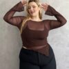 Blusa tul choco asimetrica