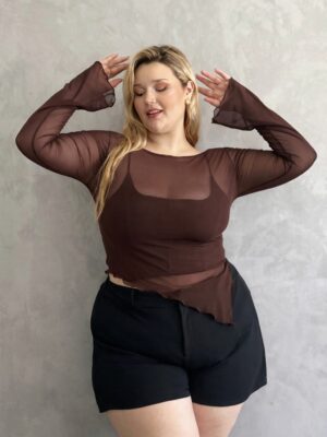 Blusa tul choco asimetrica