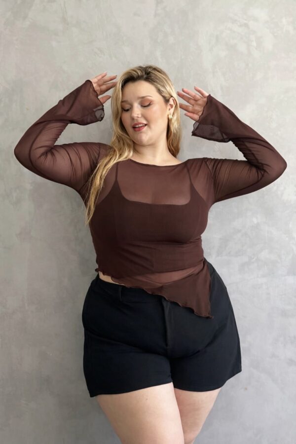 Blusa tul choco asimetrica