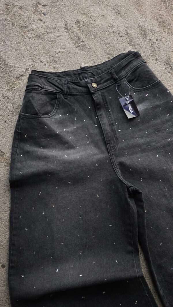 Jean wideleg strass