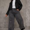 Jean wideleg grey