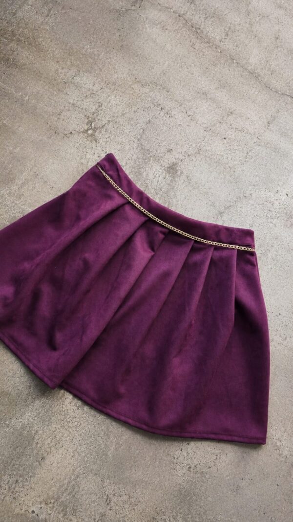 Short pollera tableada gamuza