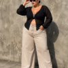 Blusa tul con hebilla V