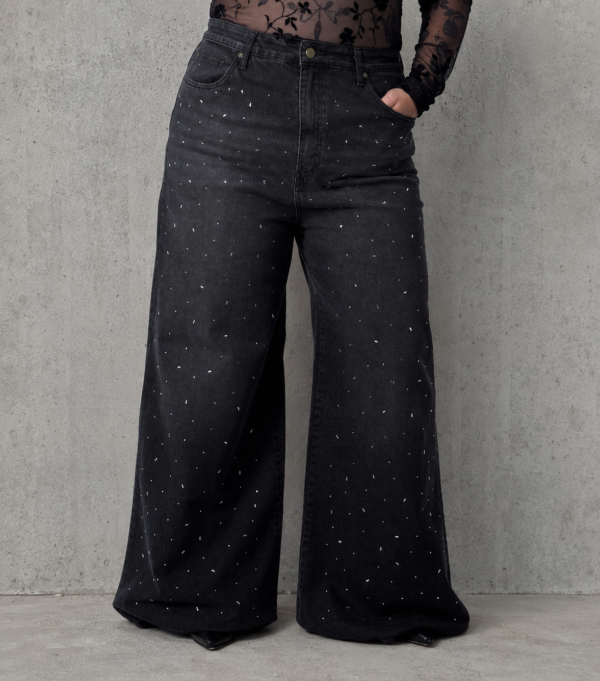 Jean wideleg strass