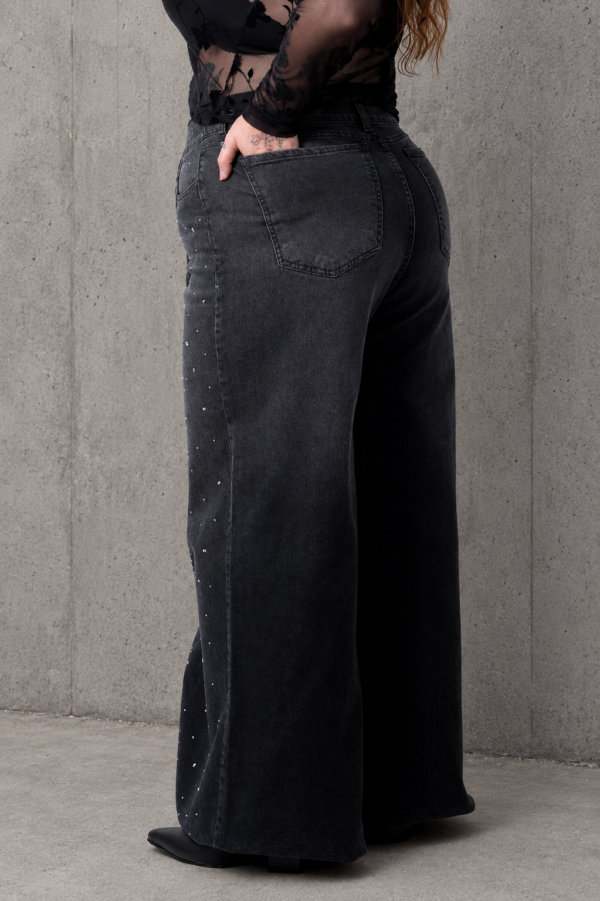 Jean wideleg strass